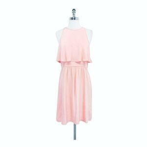 Tibi Baby Pink Silk Double Layer Popover Dress 8
